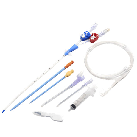 12Fr 16cm Triple Lumen Hemodialysis Catheter Kit - Straight Extension