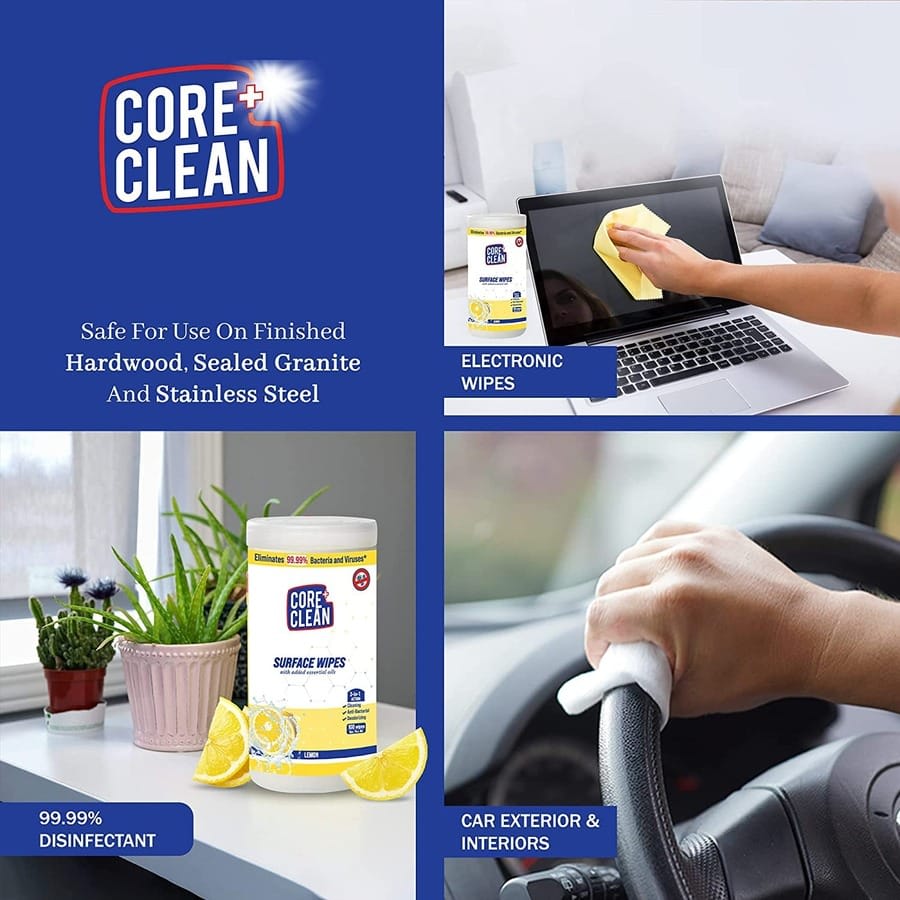 Core Clean Surface Wipes Lavender(100 Pulls)