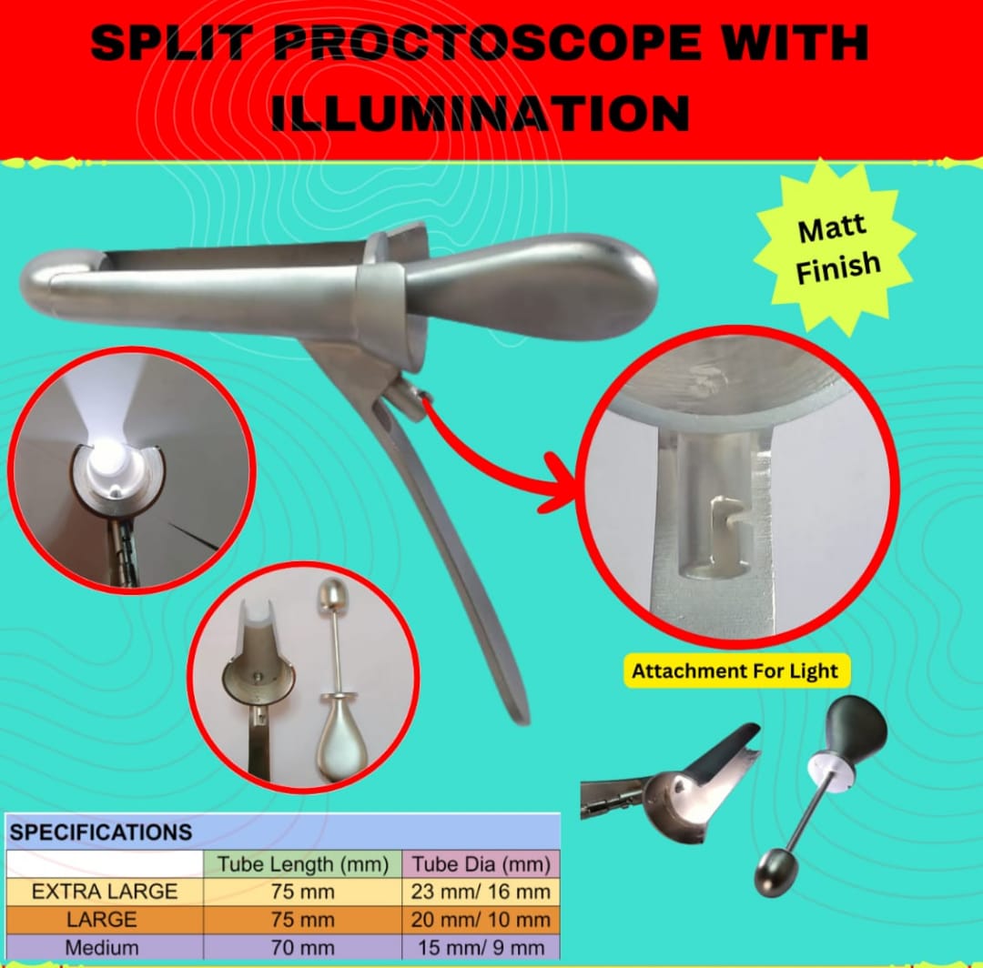 Split Proctoscope With Illumination Port (without Light Source)