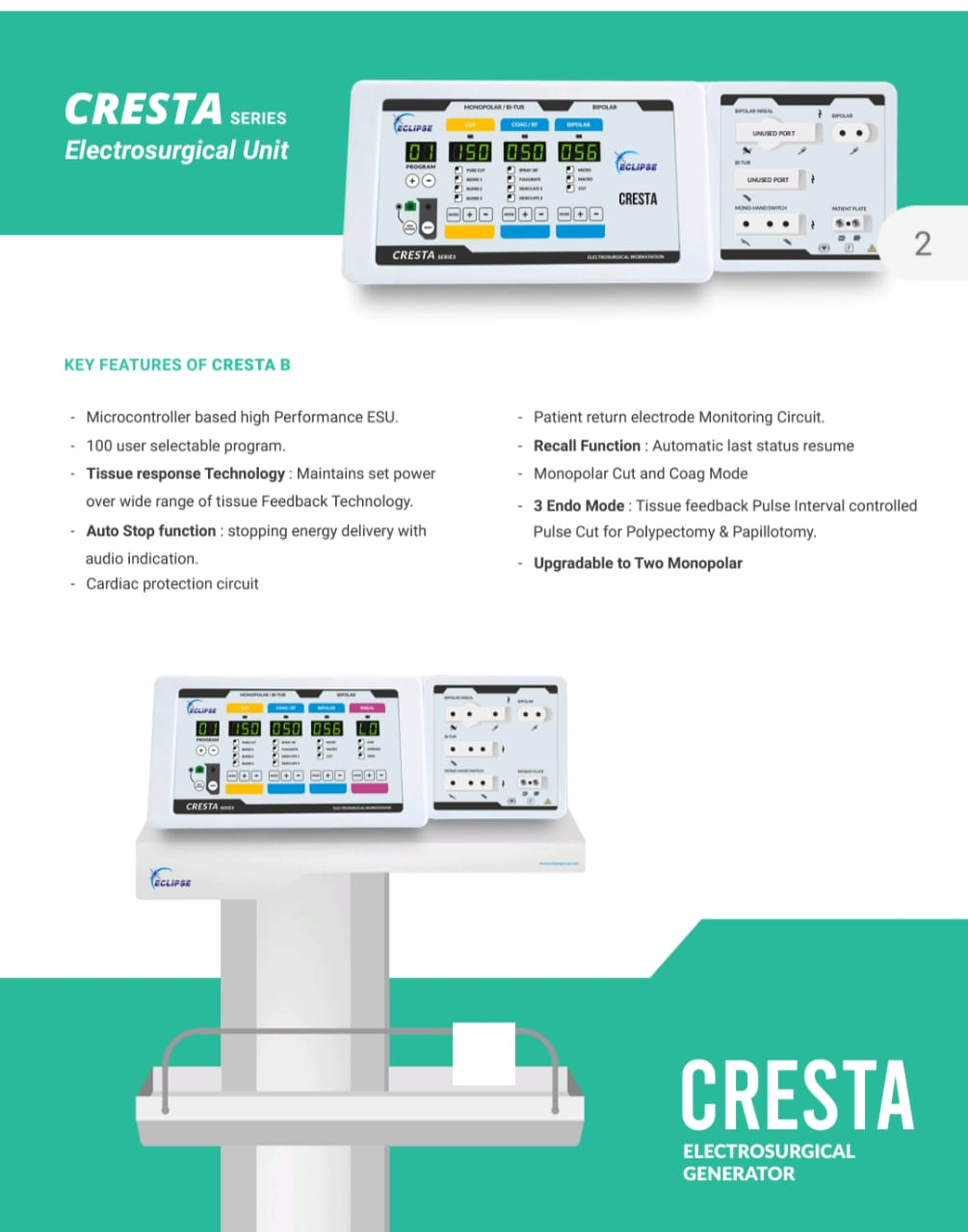 Eclipse Cresta B Bipolar Monopolar Cautery