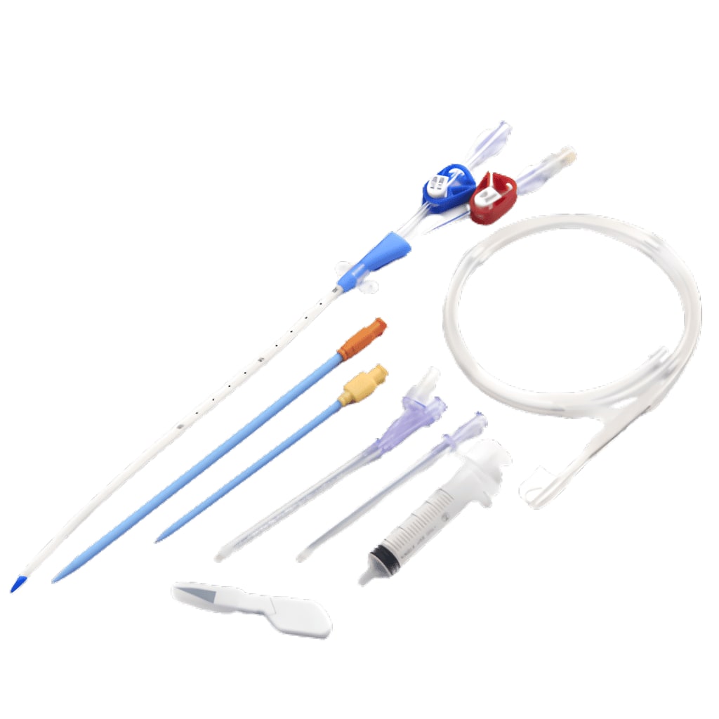 12Fr 16cm Double Lumen Hemodialysis Catheter Kit - Straight Extension