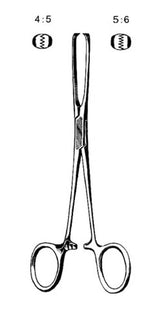 6 Inch  4x5 Teeth Allis Forceps Straight