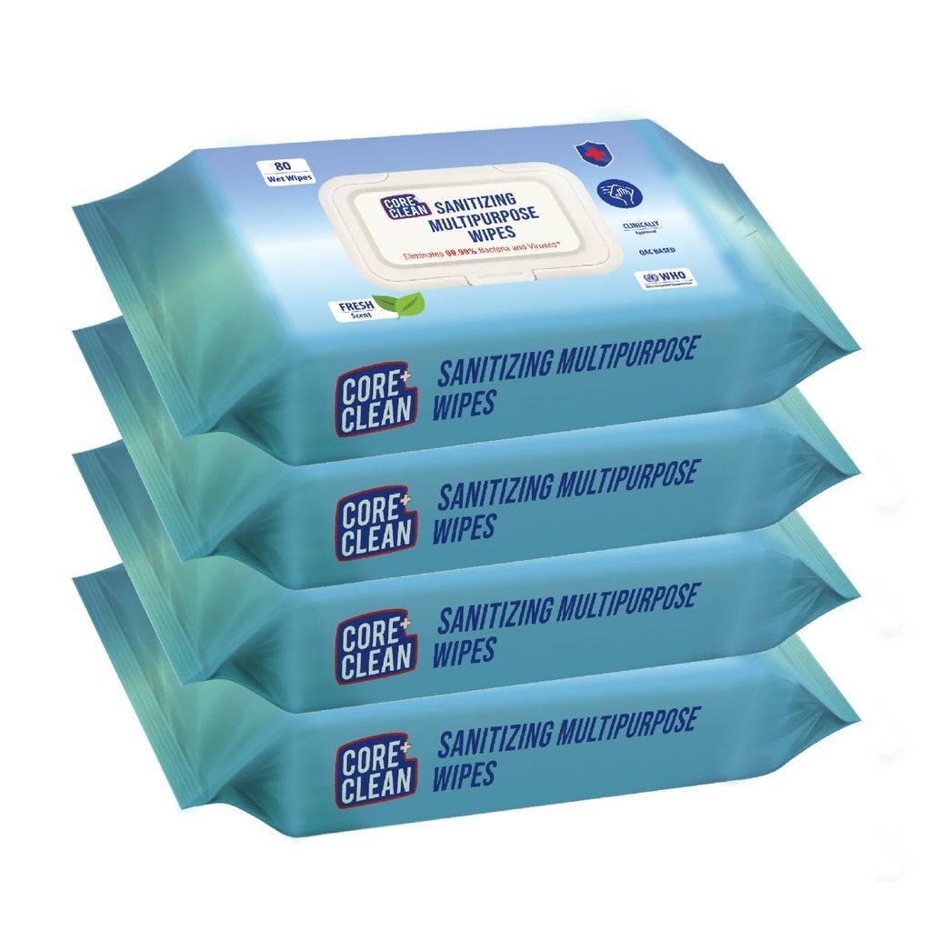 Core Clean Multipurpose Sanitizing Wipes(80 Pulls)