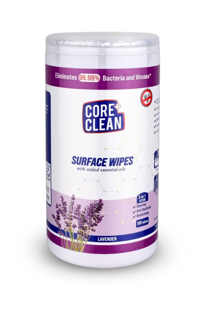 Core Clean Surface Wipes Lavender(100 Pulls)
