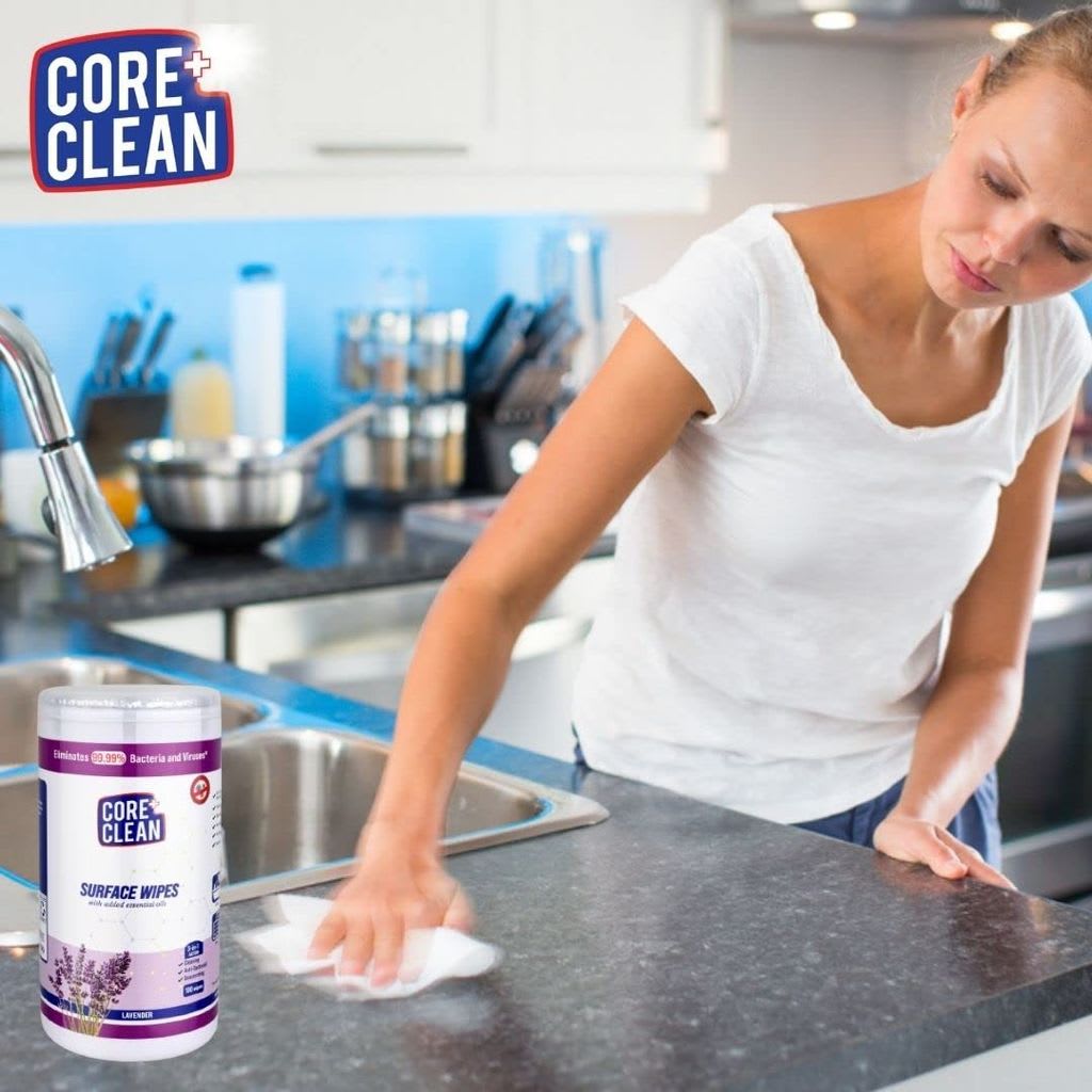 Core Clean Surface Wipes Lavender(100 Pulls)