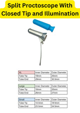 Split Proctoscope With Closed Tip and Illumination