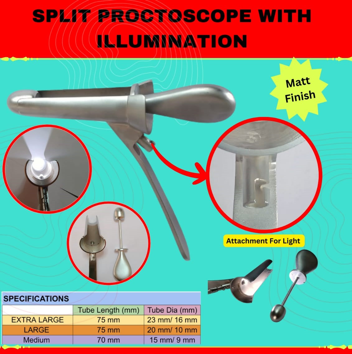 Split Proctoscope with Illumination
