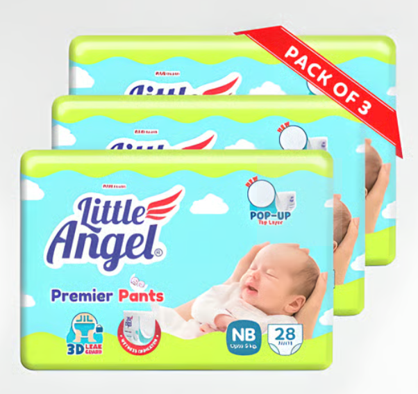 Little Angle Premier Baby Diaper Pants Pack of 3 (84 Pieces)