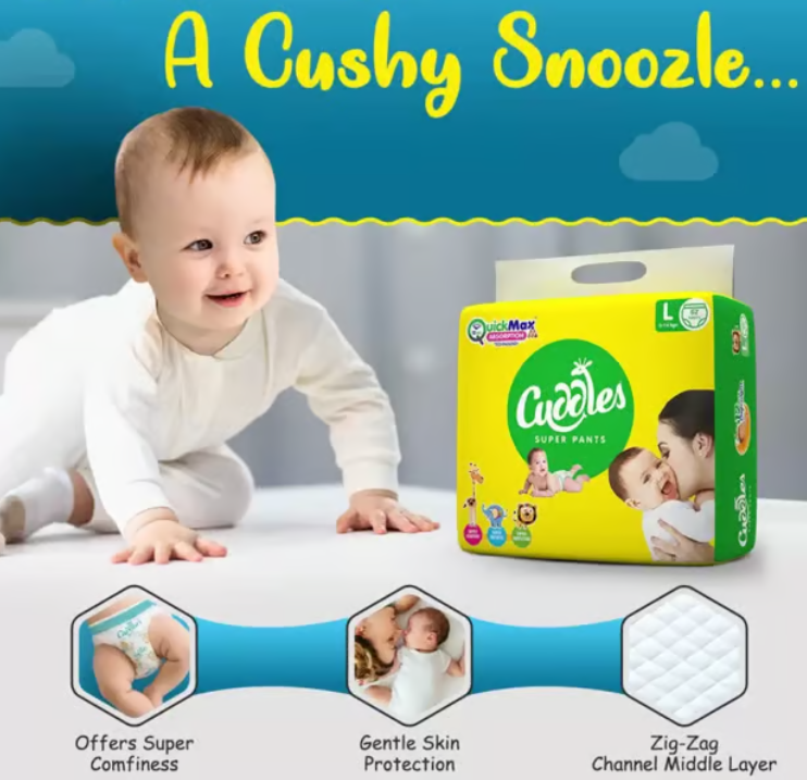 Cuddles - Super Pants Pant Style Diaper - Medium