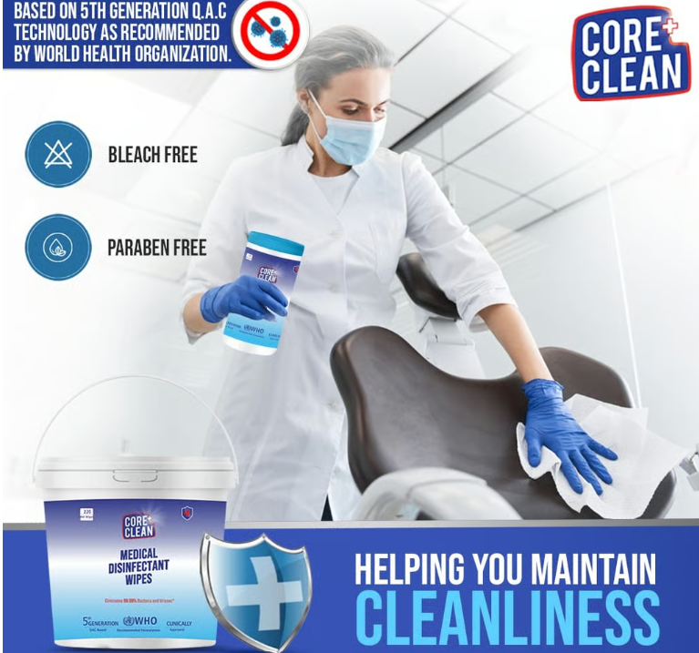 Core Clean Medical Disinfectant Wipes(100 Pulls)
