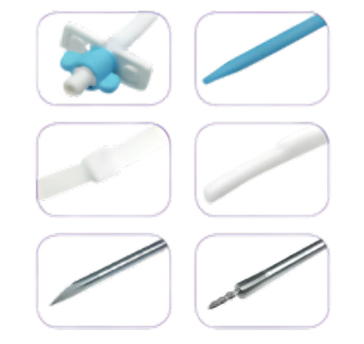 12Fr 16cm Triple Lumen Hemodialysis Catheter Kit - Curved Extension