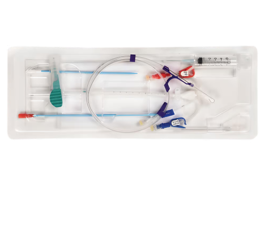 12Fr 16cm Triple Lumen Hemodialysis Catheter Kit - Curved Extension