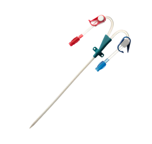12Fr 16cm Double Lumen Hemodialysis Catheter Kit - Curved Extension