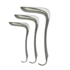 Stainless Steel Single Ended Sims Speculum Set of 3